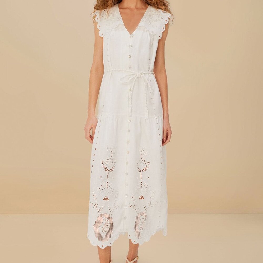 Off-White Sleeveless Euroflax™ Premium Linen Maxi Dress